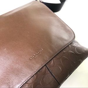 COACH Messenger Bag Leather Brown Charles